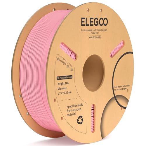 ELEGOO PLA Plus Filament 1.75mm Pink 1KG, PLA+ Tougher and Stronger 3D Printer Filament Pro Dimensional Accuracy +/- 0.02mm, 1kg Spool(2.2lbs) Fits for Most FDM 3D Printers