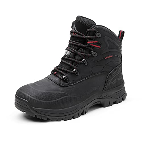 NORTIV 8 Men's A0014 Black Insulated Waterproof Construction Hiking Winter Snow Boots Size 9.5 M US