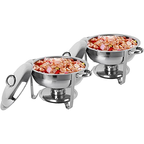 FAFACAI Round Stainless Steel self-Service Stove, self-Service Catering hot Pot Set, Stainless Steel Round Alcohol Stove with lid, Multi-Functional Dinner and Wedding Heater