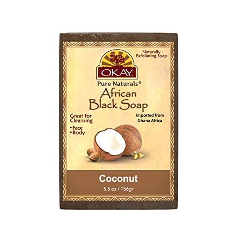 OKAY Pure Naturals AFRICAN BLACK SOAP COCONUT 5.5oz / 156gr