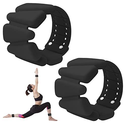 MXiiXM Wrist Weights Set of 2, Adjustable Silicone Weight Bracelets for Women & Men, Wearable Ankle/Wrist Weights Suitable for Yoga, Dance, Pilates, Pool Exercises and Jogging etc, 2lb/4lb (2lb, Black)