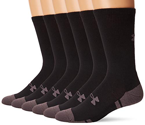 Under Armour Adult Resistor 3.0 Crew Socks, Multipairs , Black/Graphite (6-Pairs) , X-Large