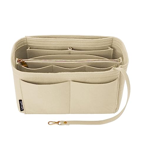 OPPOSHE Purse Organizer Insert for Handbags, Softened Felt Bag Insert Organizer for Tote, Handbag Organizer Compatible with LV, Coach, MK, Kate Spade, Goyard, Longchamp
