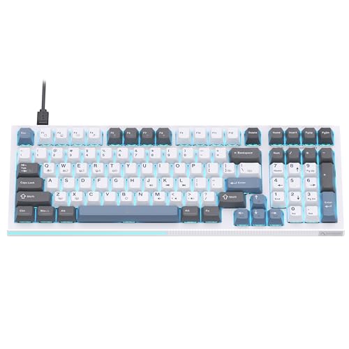 KEMOVE K98SE Mechanical Gaming Keyboard, 98 Keys LED Backlit Programmable Keyboard, 96% Wired Computer Keyboard with Double Sound Dampening Foam, Pre-lubed Brown Switch