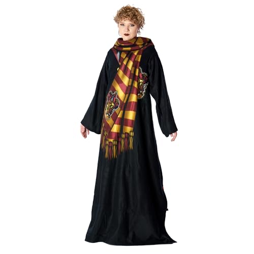 Northwest Comfy Throw Blanket with Sleeves, 48 x 71 Inches, Winter Potter
