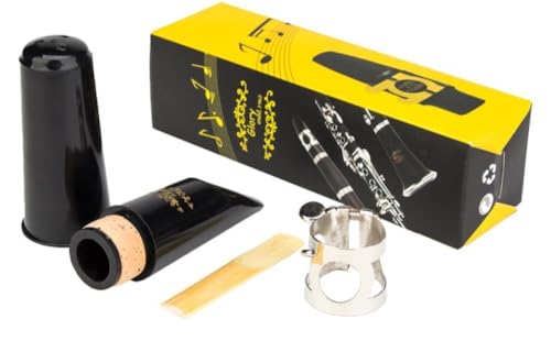 Glory Clarinet Mouthpiece Kit with Ligature,one Reed and Plastic Cap~black, Click to See More Colors
