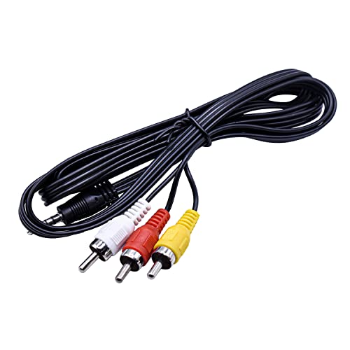 HQRP AV Audio Video Cable/Cord 3.5mm to 3 RCA Compatible with Canon JVC Panasonic PV-DV51 PV-DV52 PV-DV52D PV-DV52DS PV-DV52S PV-DV600 PV-DV100 PV-DV101 PV-DV102 PV-DV103 Camcorder, 56-inch
