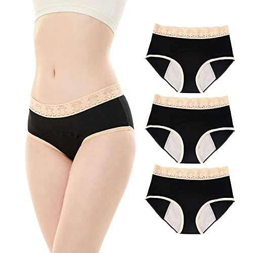 3 Pack Teen Girls Period Panties Women Leak Proof Menstrual Underwear Heavy Flow Briefs