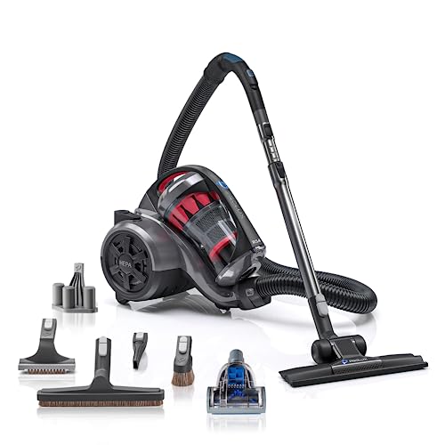 Prolux RS4 Bagless Canister Vacuum, Lightweight with Dual HEPA Filtration, 25 Foot Retractable Cord, Telescopic Wand, Versatile for Wood Floor, Carpet, Home, Office, Apartment, RV, Dorm Room