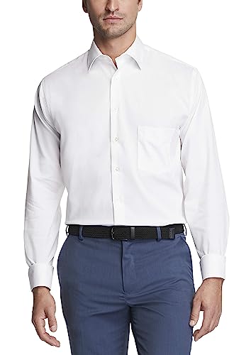 Van Heusen Men's Dress Shirt Slim Fit Stain Shield Stretch, White, 16'-16.5' Neck 34'-35' Sleeve