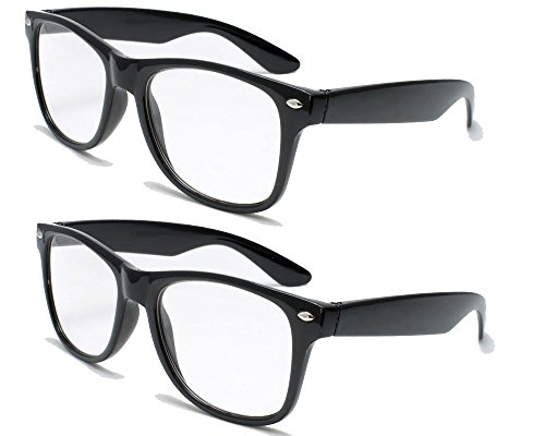 2 Pairs Reading Glasses - comfortable stylish simple readers (2 black pair, 1.5 x)