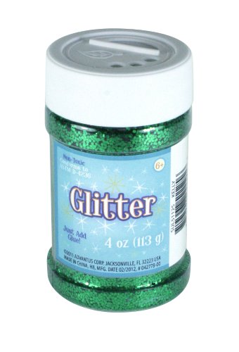 Advantus Sulyn Kelly Green Glitter Jar, 4 Ounces, Non-Toxic, Reusable Jar with Easy to Use Shaker Top, Multiple Slot Openings for Easy Dispensing and Mess Reduction, Green Glitter, SUL51125