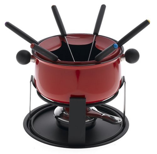 Trudeau Greetings Meat Fondue - Non Stick - Red