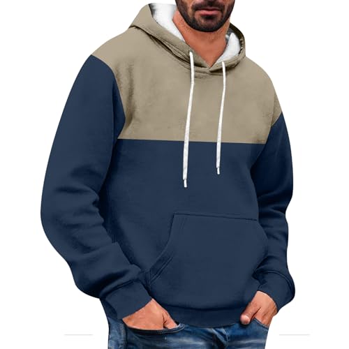 WENKOMG1 Patchwork Hoodies for Men Casual Color Block Pullover Printed Graphic Sweatshirt Long Sleeve Sports Jogging Top,Prime Sales and Deals Prime Only Box Deals Cyber of Monday(C Navy,Large)