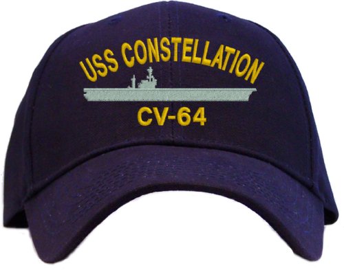 USS Constellation CV-64 Embroidered Baseball Cap - Navy