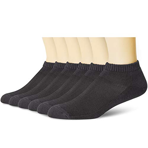 +MD Bamboo Unisex Premium Socks Super Soft Moisture wicking and Low-cut,6 Pack 6Black9-11