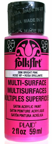 FolkArt Multi-Surface Acrylic Paint in Assorted Colors (2 oz), 2896, Bright Pink