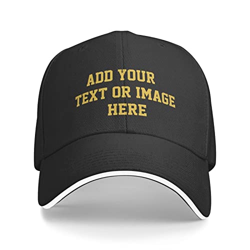 Custom Hats Personalized Hat Customize Baseball Cap Custom Adjustable Trucker Hat for Men & Women Black