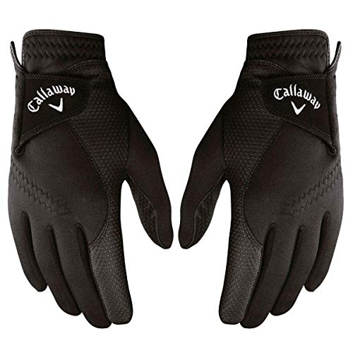 Callaway Golf Women's Thermal Grip, Cold Weather Golf Gloves, Black, Large, 1 Pair, (Left and Right)