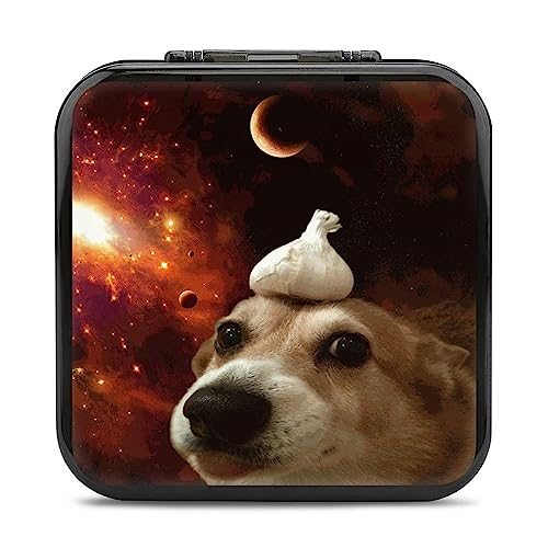 Galaxy Garlic Dog Game Card Case for Switch Hard Shell Protective Storage Box with 24 Card Slots