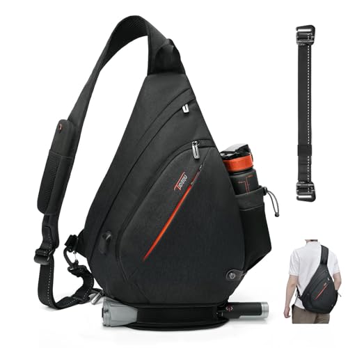 TUDEQU Sling Bag for Men Crossbody Backpack,8 Pockets Sling Backpack Mens Sling Bag,19L Sling Pack,One Strap Backpack for Men