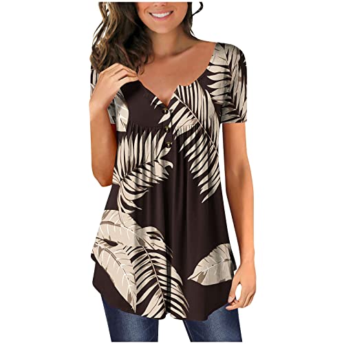 Recent Orders Placed Summer Women's Floral Tunic Tops Casual Blouse Flowy Hide Belly Blouse Short Sleeve T Shirts Floral Cute Tees Tshirt Black