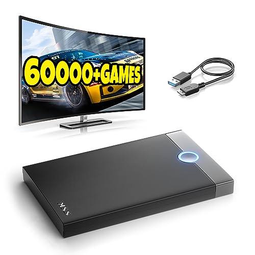 Retro Game Console Retroplay HDD - Plug & Play Emulator Console Built in 60000+ Video Games,Compatible 70+ Emulators,External Gaming Hard Drive Support SATA 3.0,USB 3.0,For Win8.1/10/11（500GB）
