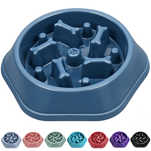 UPSKY Slow Feeder Dog Bowl Anti-Chocking Slow Feeding Dog Food Bowl, Interactive Dog Puzzle Bowl Slow Down Eating Dishes, Anti-Slip Bloat Stop Maze Dog Lick Treat Bowl for Small Medium Dogs