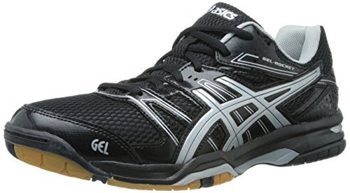 ASICS Women's Gel Rocket 7 Volley Ball Shoe,Black/Silver,9 M US