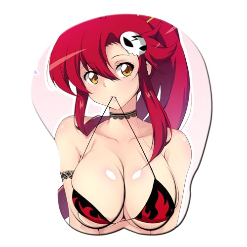 Anime Gaming Sexy Yoko Littner Mousepad 3D Wrist Rest Desk Mat Cartoon Bikini Mouse Pad Soft Silicon Gel Mouse Mat Anti-Slip Office Mat Desk Pad with Wrist Support