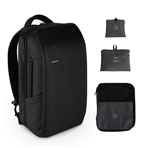 Sterkmann Expandable Carry on Backpack for men Overnight Weekender for Travel & Business Waterproof Fits 15' Laptop With Packing Cube, Shoe Pouch & Laundry Bag (20L-30L Capacity, 3 lbs)