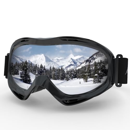 KIFACI OTG Ski Goggles Adult, UV Protection Snowboard Goggles Anti Fog, Ski Snow Goggles Men Women