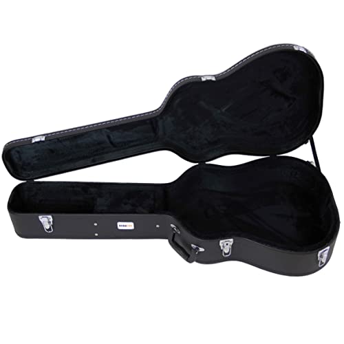 Gearlux Dreadnought Acoustic Guitar Hardshell Case with Accessory Compartment - Black