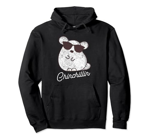 Chinchillin' Cute Pet Vintage Small Animal Funny Chinchilla Pullover Hoodie