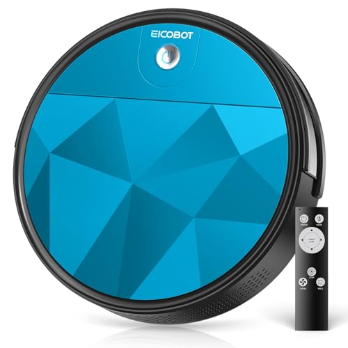 EICOBOT R20 Robot Vacuum Cleaner,Tangle-Free Suction,Quite,Slim, Automatic Self-Charging,Large dustbin, Good for Pet Hair, Hard Floor,Ocean Blue