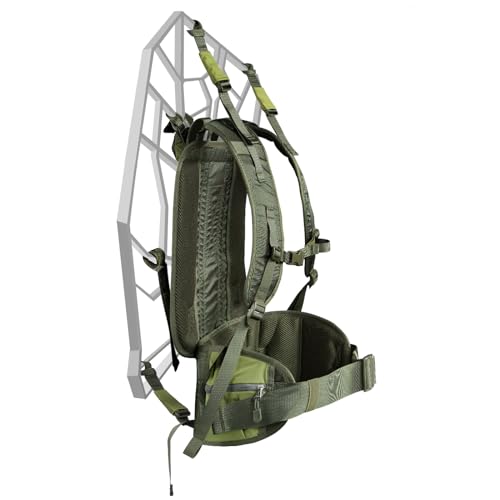skiguard Universal Tree Stand Carrier: Lightweight Tree Stand Transport System Harness, Adjustable Treestand Carry Backpack Straps, Comfortable Padded Back Pack Straps, Fits Most Tree Stands