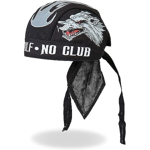 Hot Leathers - HWH1041 Lone Wolf Head Wrap (Black)