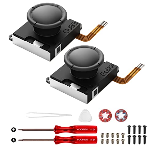 AKNES GuliKit Switch Joystick Replacement, No Drifting, Hall Effect Joystick for Switch Joycon, Switch OLED & Switch Lite, Include Repair Kit, Thumb Stick Cap (1 pair)