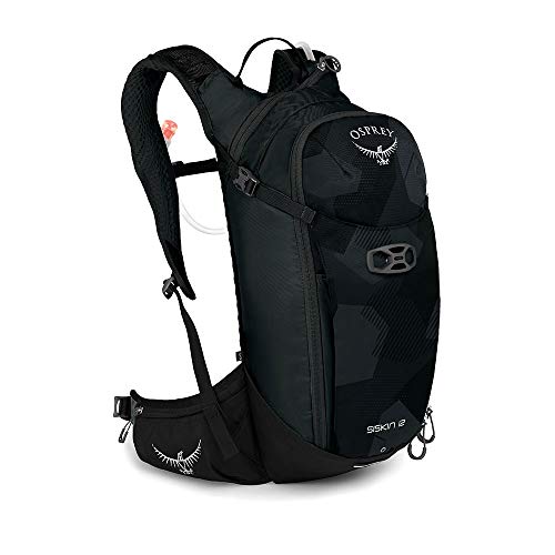 Osprey Siskin 12L Men's Biking Backpack with Hydraulics Reservoir, Obsidian Black