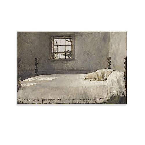 Master Bedroom by Andrew Wyeth Realism Famous Painting Artist Posters Canvas Wall Art Prints for Wall Decor Room Decor Bedroom Decor Gifts 12x18inch(30x45cm) Unframe-style