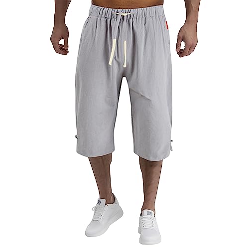 Generic Men's Cargo Shorts Relaxed Fit Casual Shorts Elastic Waist Athletic Shorts Cotton Chino Shorts Plus Size Summer Beach Shorts