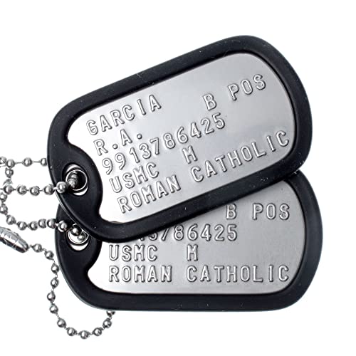 MYDOGTAG Personalized USMC Dog Tags - Replacement Military Regulation Issue for Veterans and Active Duty Marines