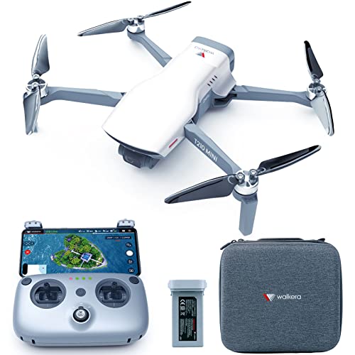 Walkera Mini Drone with Camera 4K for Adults - T210 RC Quadcopter with GPS Auto Return，3-Axis Gimbal,Follow Me, Waypoints, Circle Fly,30 Mins Flight Time,Less than 249g Perfect Drones for Beginners