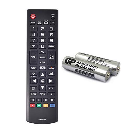 AKB74475401 Replacement for LG Remote Control for Smart TV 49UF6430 43UF6400 49UF6490 49UF6400 43UF6430 43LF5900 55UF6450 49UF6900 49LF5900 32LF595B 24LF4820 65UF6450 with GP Alkaline 2 pcs Batteries