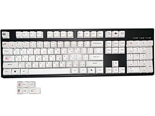 104 Keys Sakura Japanese Cherry Profile PBT Keycaps Top Printed Dye Sublimation Switch ANSI Layout for Cherry RGB MX Mechanical Keyboard Gaming Replace