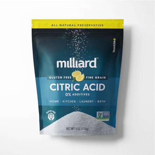 Milliard Citric Acid - 100% Pure Food Grade Non-GMO Project Verified (4 Ounce)