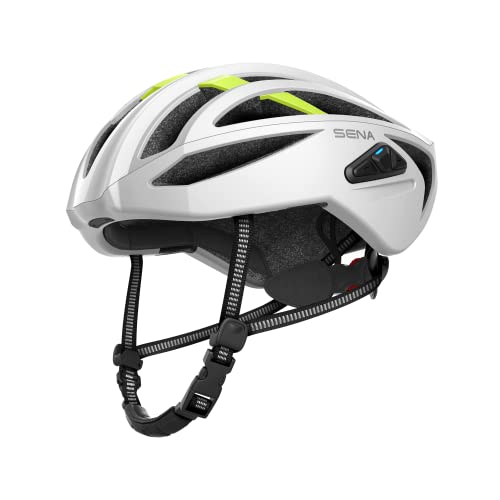 Sena R2 EVO Road Cycling Bluetooth Helmet Integrated Mesh Intercom System(Matte White, Small)