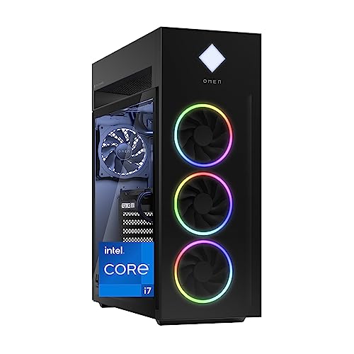 HP OMEN 45L Gaming Desktop, 13th Generation Intel Core i7-13700KF, 32 GB RAM, 1 TB Solid State Drive, NVIDIA GeForce RTX 4070 Ti Graphics, Windows 11 Pro, GT22-1060 (2023)