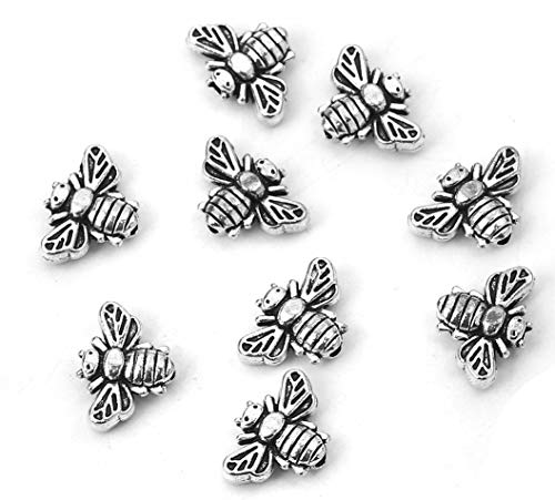 JGFinds Bee Charms Spacer Beads - 95 Pack, 1.3mm Hole, DIY Craft Keychain, Jar Charms and Bee Embellishments, Bulk Jewelry Making Supplies (Bumble Bees)