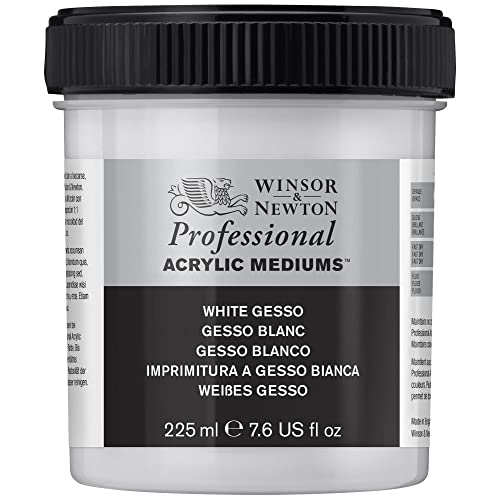 Winsor & Newton Professional Acrylic Medium, White Gesso, 225ml (7.6-oz)